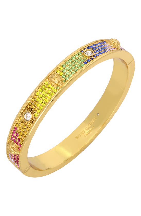 Kurt Geiger Rainbow Pavé Hinge Bangle In Multi/gold | ModeSens