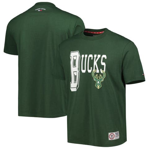Men's Tommy Jeans Hunter Green Milwaukee Bucks Mel Varsity T-Shirt