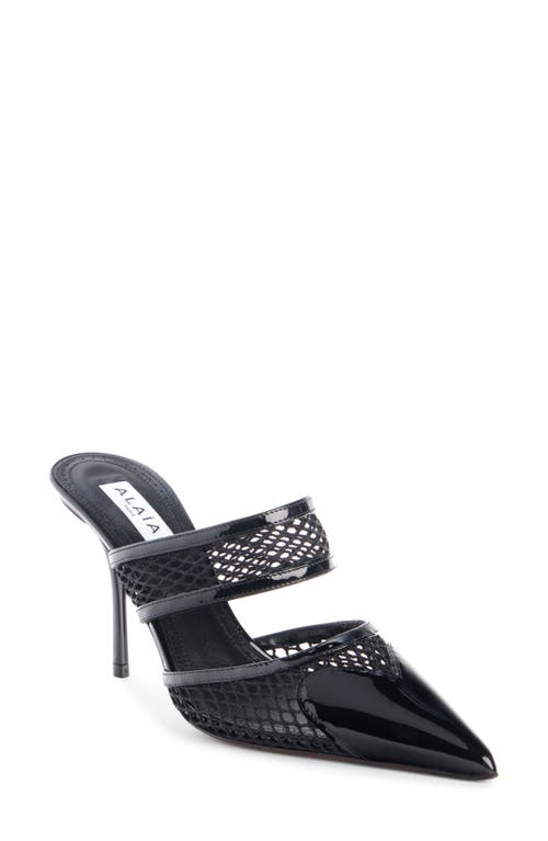 Alaïa Le Coeur Pointed Cap Toe Mule in Noir at Nordstrom, Size 8Us