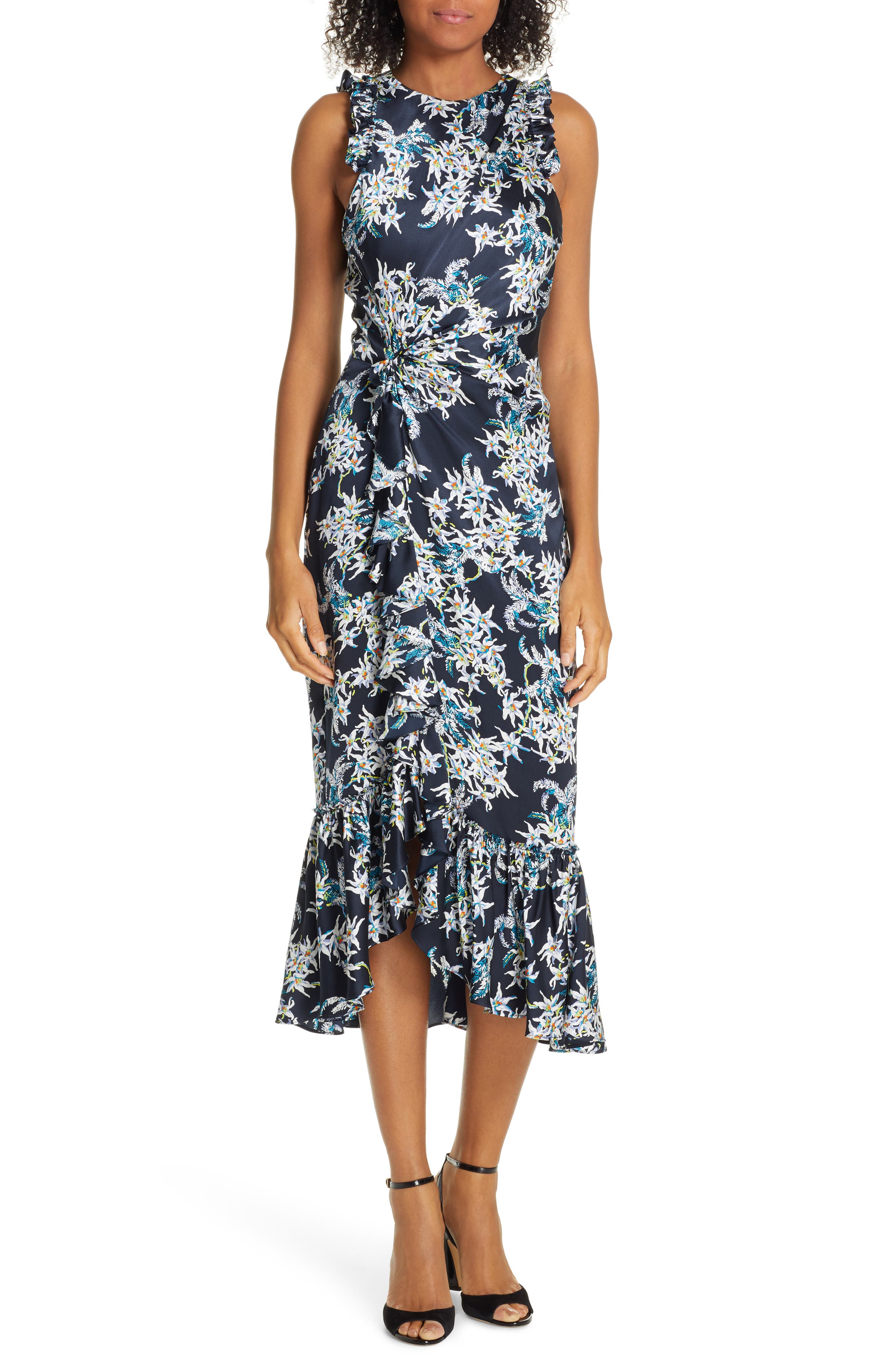 Cinq A Sept Mirna Silk Minidress, Blue