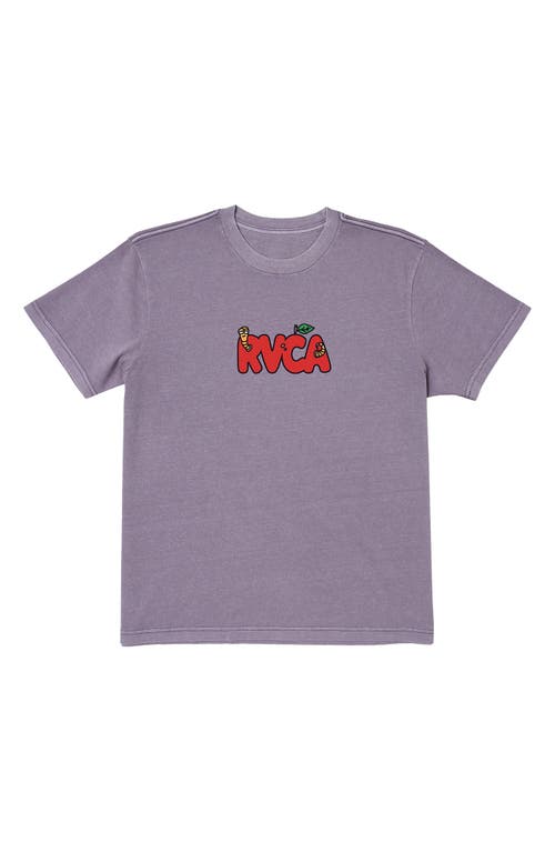 RVCA Apple a Day Logo Graphic T-Shirt in Purple Sage at Nordstrom, Size Large