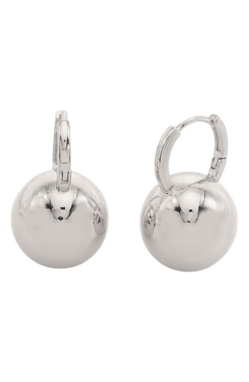 Shop Petit Moments Mino Drop Huggie Earrings In Silver