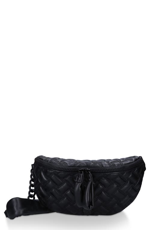 Kensington Drench Leather Belt Bag in Black