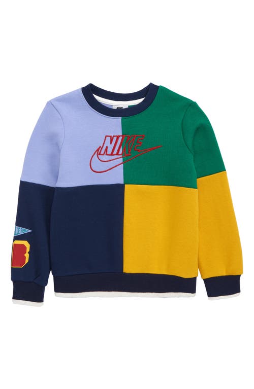 Nike Kid's Amplify Colorblock Sweatshirt in Midnight Navy