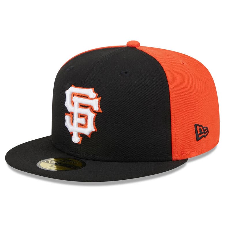 Shop New Era Black/orange San Francisco Giants Gameday Sideswipe 59fifty Fitted Hat