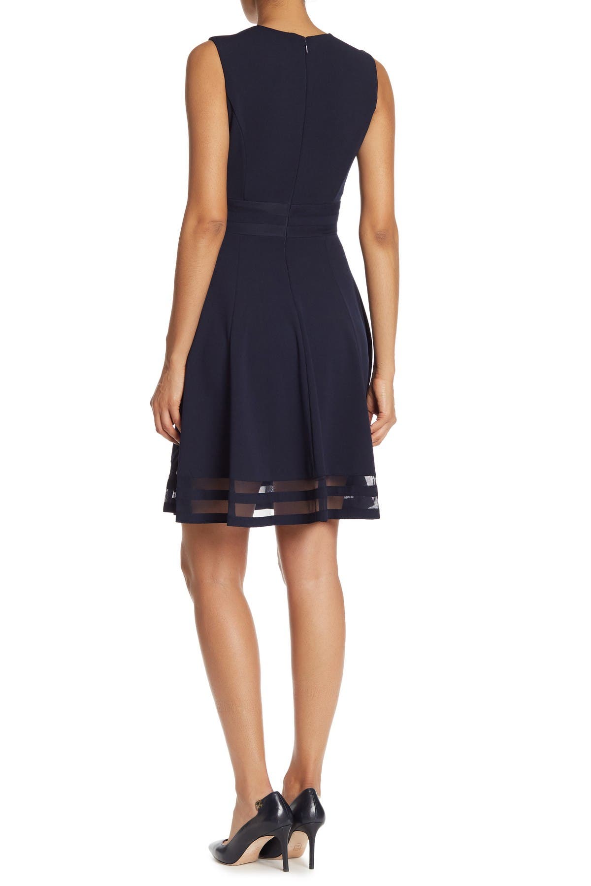 Calvin Klein Fit & Flare Illusion Hem Dress Nordstrom Rack
