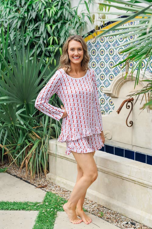 Lila And Hayes Pajama Short Set In City Boots