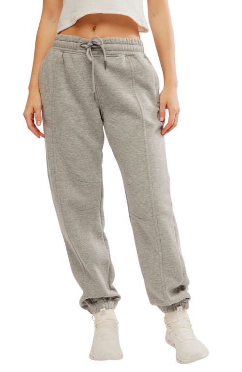 Shop Free People Sprint To The Finish Seamed Sweatpants In Heather Grey