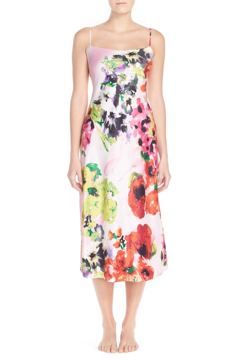 Natori 'Waterspring' Floral Charmeuse Nightgown | Nordstrom