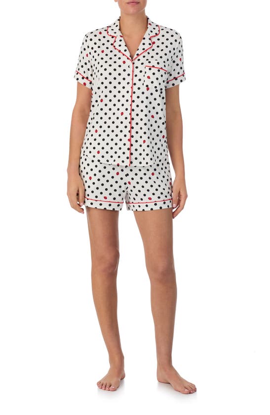 Shop Kate Spade Print Short Pajamas In White Dot