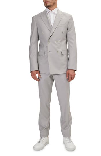 Ron Tomson Men's Modern Double Breasted, 2-piece Suit Set In Smoke