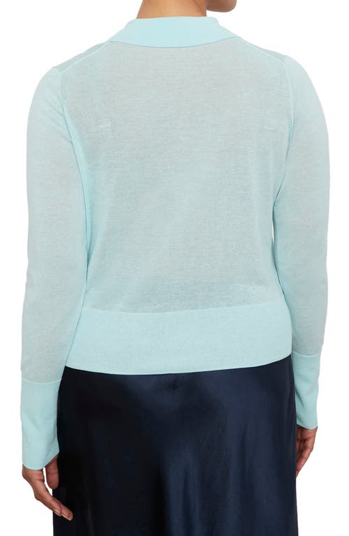 Shop Vince Collar Cardigan In Seafoam