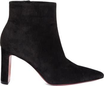 Christian Louboutin Kate Perforated Red Sole Ankle Booties, Black, Women's, 40eu, Boots Ankle Boots & Booties