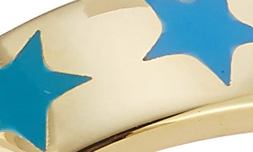 Sphera Milano 14k Gold Plated Adjustable Enamel Star Ring In Gold