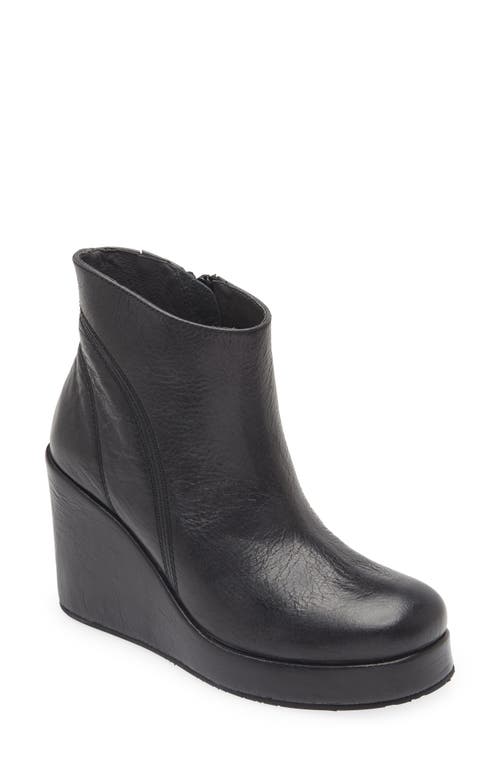 Penny Wedge Bootie in Black Leather