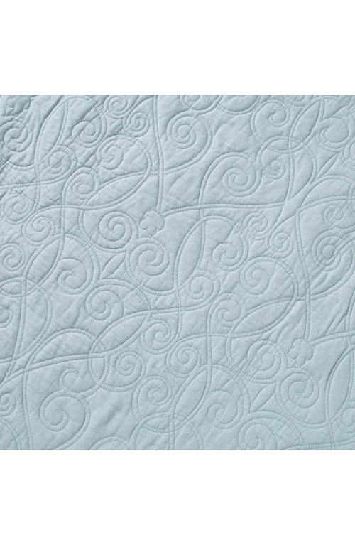 Laura Ashley Felicity Pastel Grey Quilt Set In Breeze Blue
