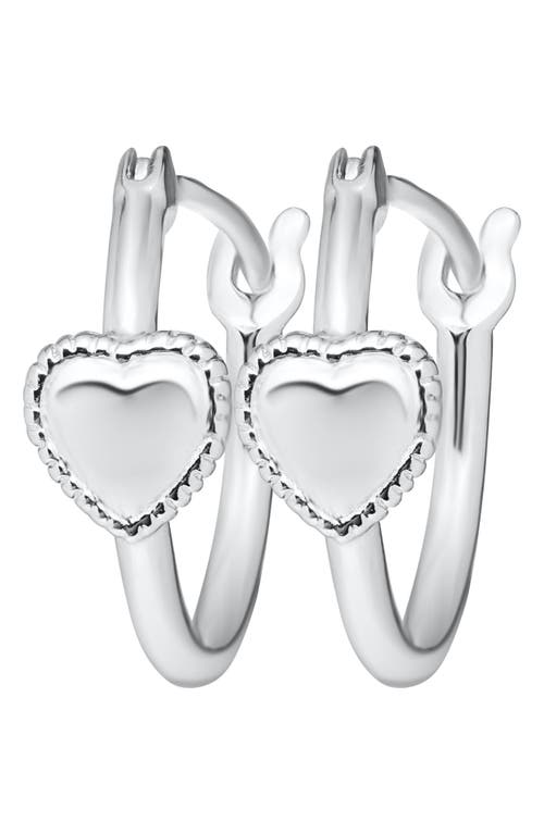 Mignonette Sterling Silver Heart Hoop Earrings at Nordstrom