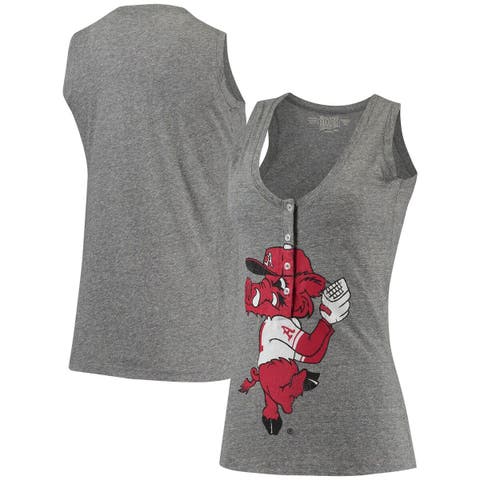 Women's Original Retro Brand Heathered Gray Arkansas Razorbacks Relaxed ...
