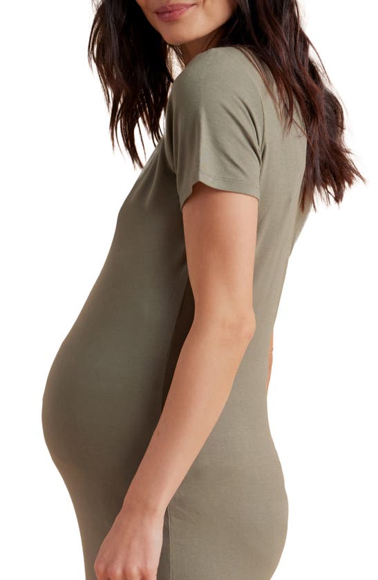 Shop A Pea In The Pod Jersey Midi Maternity Dress In Four Leaf Clover
