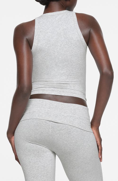 Shop Skims Stretch Cotton Jersey Tank In Light Heather Grey