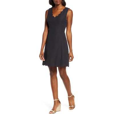 Lilly Pulitzer Sabeen Stretch Jacquard Fit & Flare Dress, Black