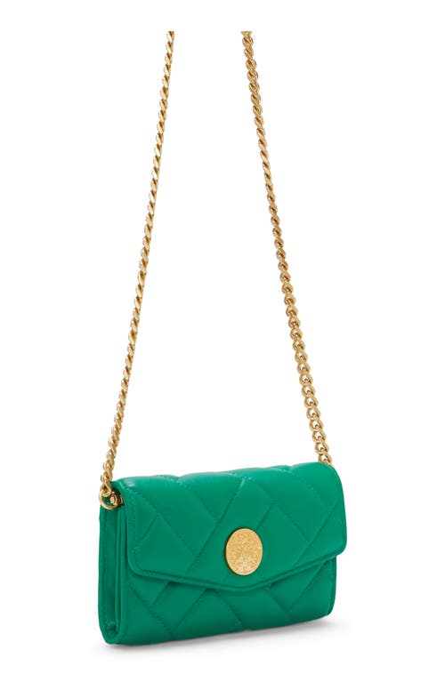 Shop Vince Camuto Kisho Quilted Leather Wallet On A Chain In Emerald