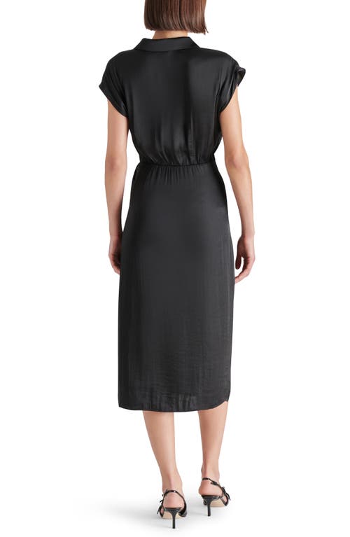 Steve Madden Desiree Faux Wrap Midi Dress In Black