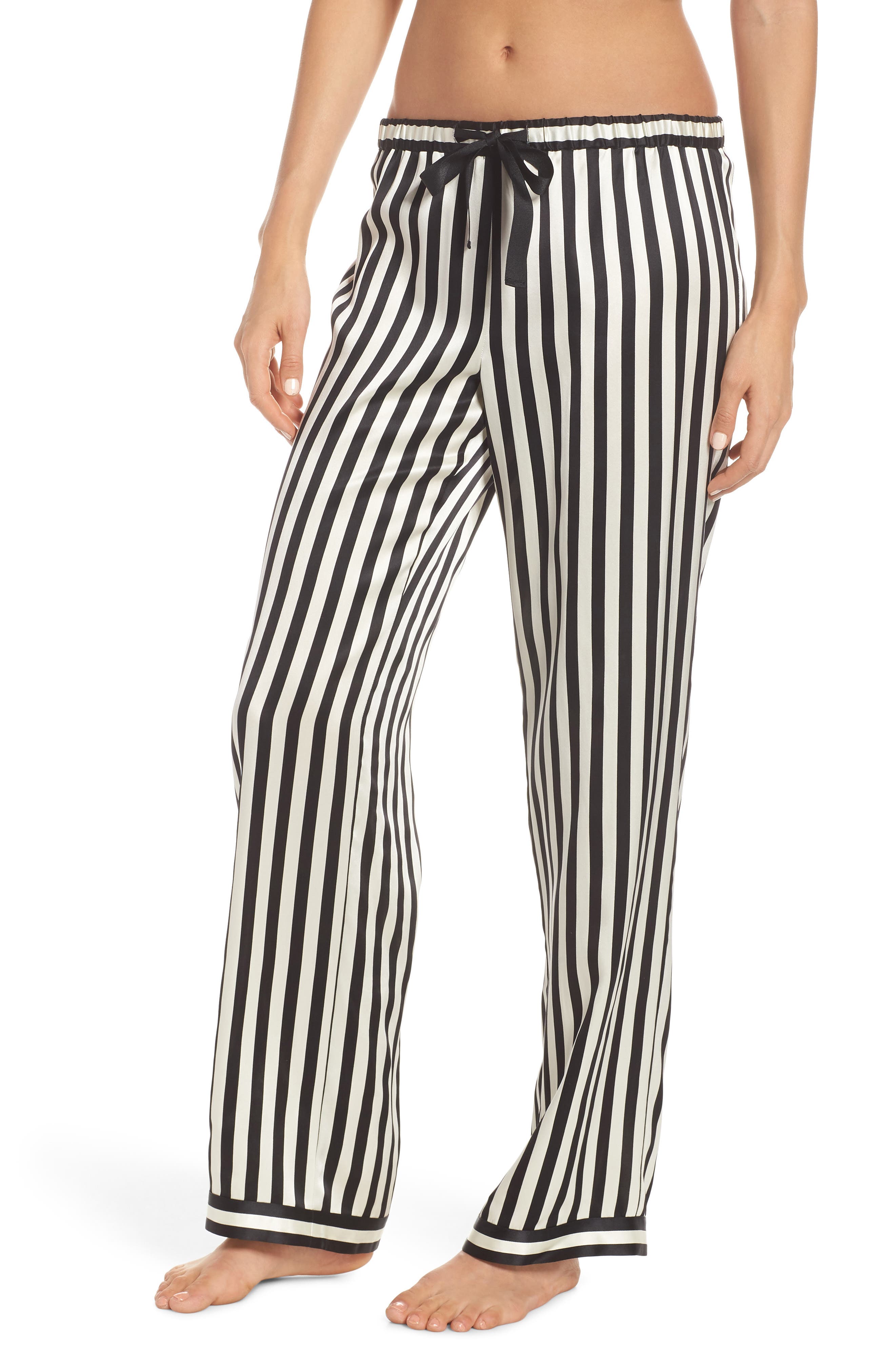 Morgan Lane Stripe Chantal Pajama Pants, Black