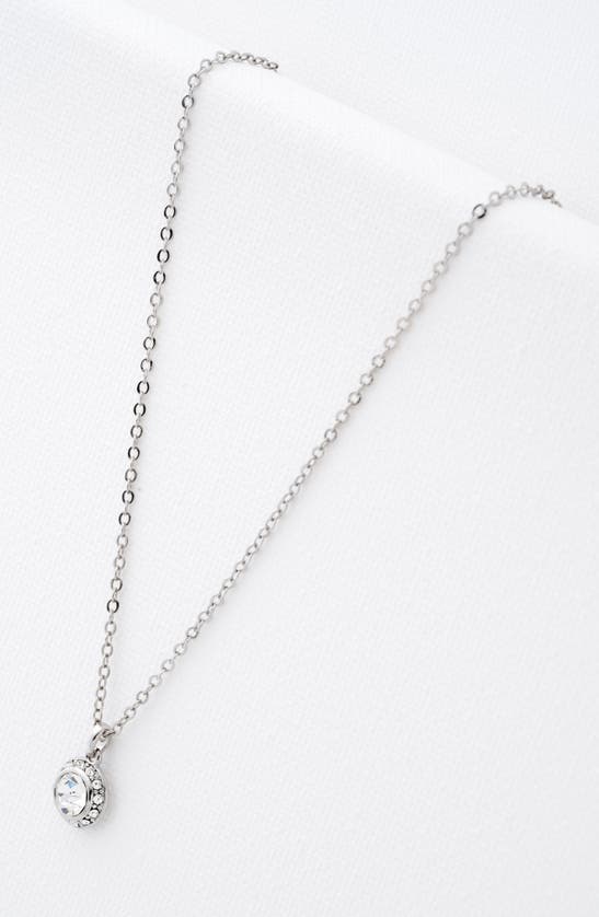 Ted Baker Soltell Solitaire Crystal Halo Pendant Necklace In Silver Tone Clear Crystal