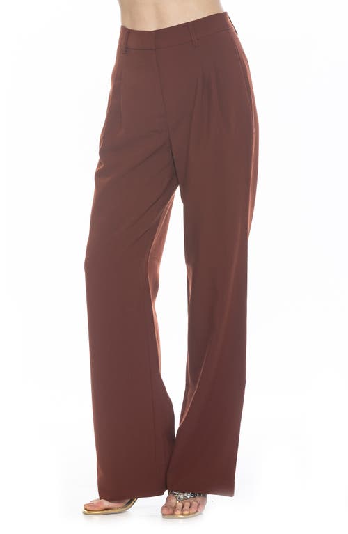 Alexia Admor Ellie Pleated Wide Leg Pants In Brown