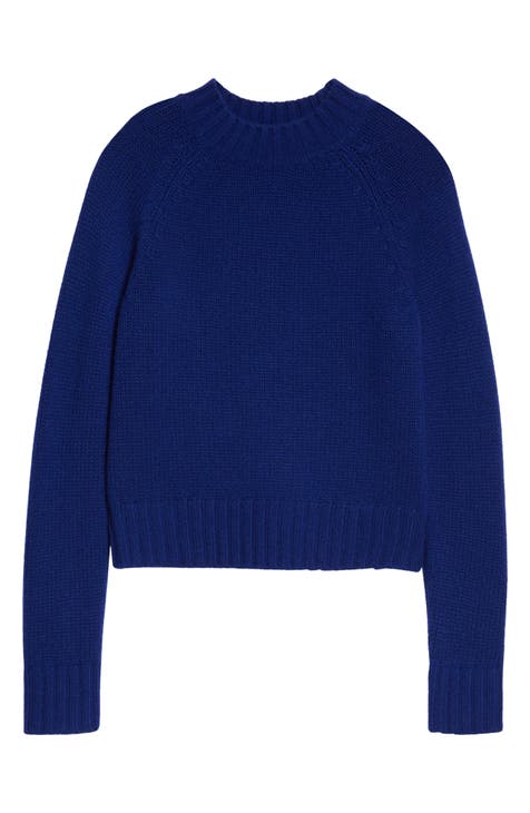 Shrunken Mock Neck Cashmere Sweater