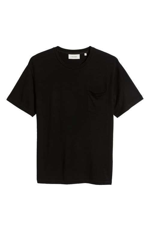 Frame Lightweight Wool T-shirt In Black