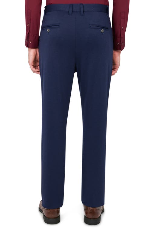 Brooklyn Brigade Slim Fit Straight Leg Performance Knit Dress Pants In River Blue