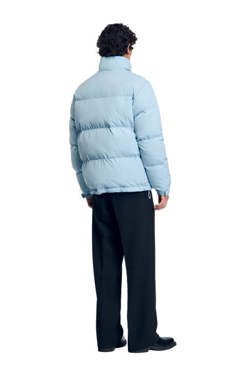 Shop Sandro Oversized Puffer Jacket In Sky Blue