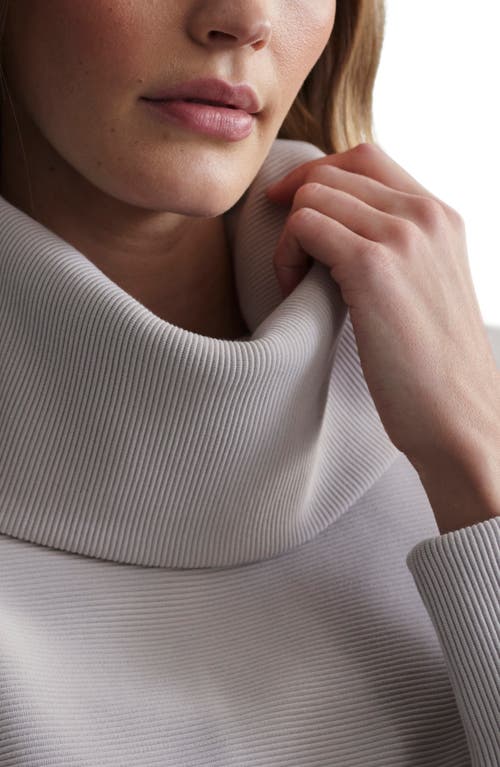 Shop Varley Milton Cowl Neck Sweatshirt In Chateau Grey