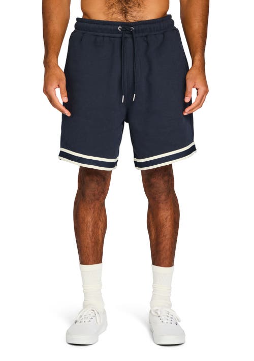 SER.O.YA Mateo Fleece Short in Navy/white 