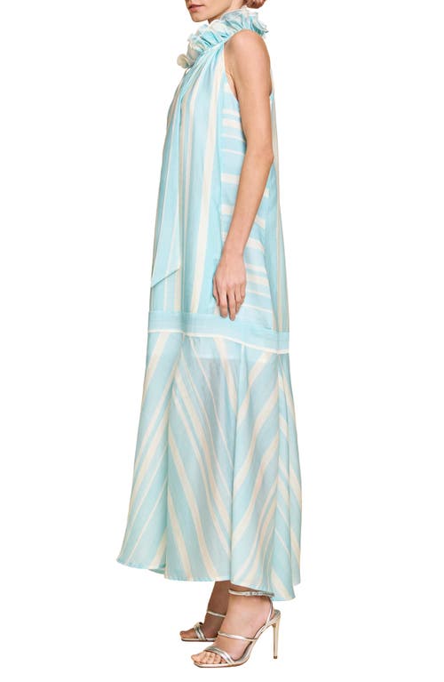 Shop Ciebon Kenny Midi Trapeze Dress In Light Blue Multi