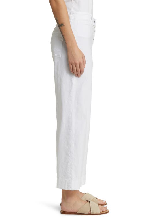 Frank & Eileen Wexford Wide Leg Pants In White Preformance Linen