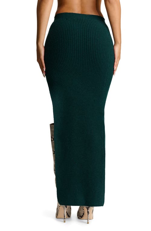 Naked Wardrobe Rib Sweater Knit Skirt In Deep Teal