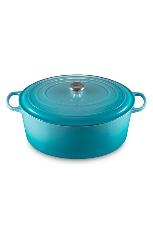 Le Creuset Signature 15 1/2-quart Oval Enamel Cast Iron French/dutch Oven In Caribbean