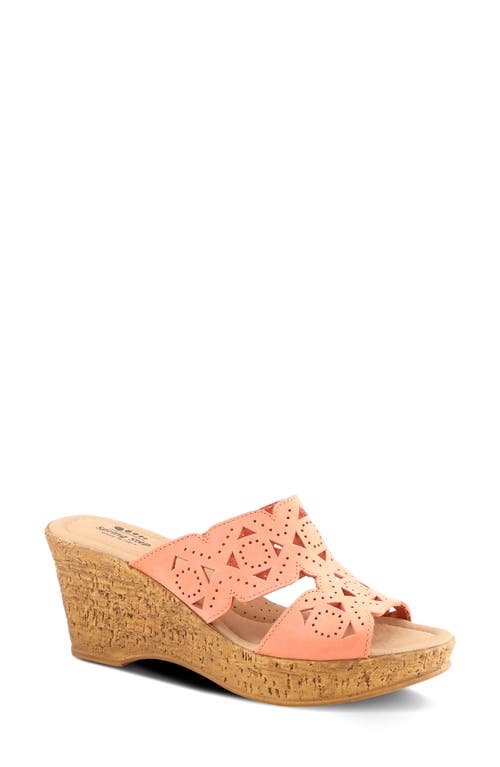 Spring Step Flamyo Platform Wedge In Peach