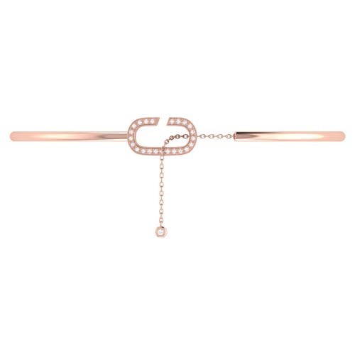 Luvmyjewelry Celia C Adjustable Diamond Cuff In 14k Rose Gold Vermeil On Sterling Silver In 14kt Rose Gold Vermeil