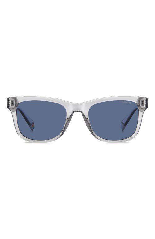 Shop Polaroid 51mm Polarized Square Sunglasses In Grey/blue Polarized