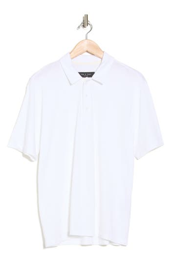 Rag & Bone Classic Cotton Slub Jersey Polo In White