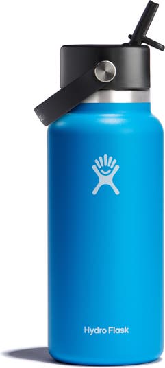 Hydro Flask 32 oz wide mouth straw lid, light blue