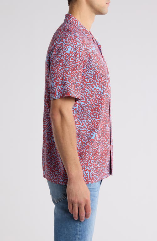 Shop Volcom Purestone Camp Shirt In Blue Bird