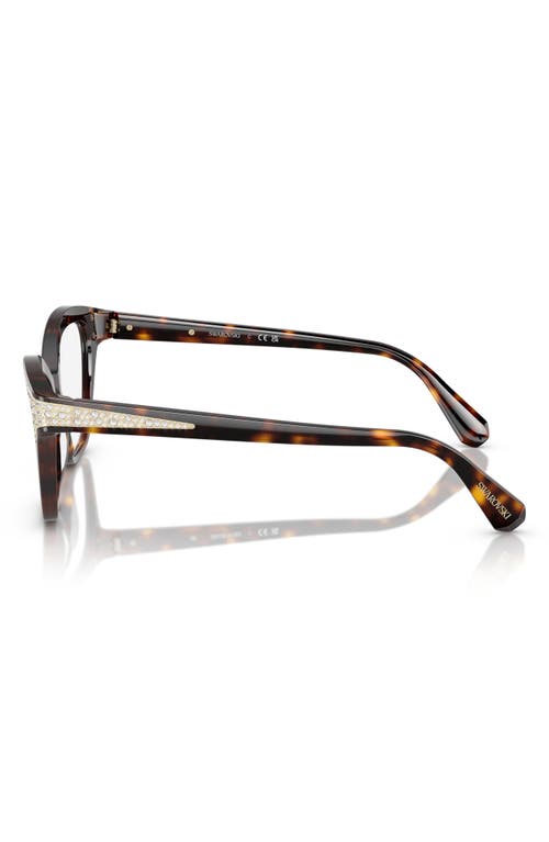 Swarovski 54mm Cat Eye Optical Glasses In Dark Havana
