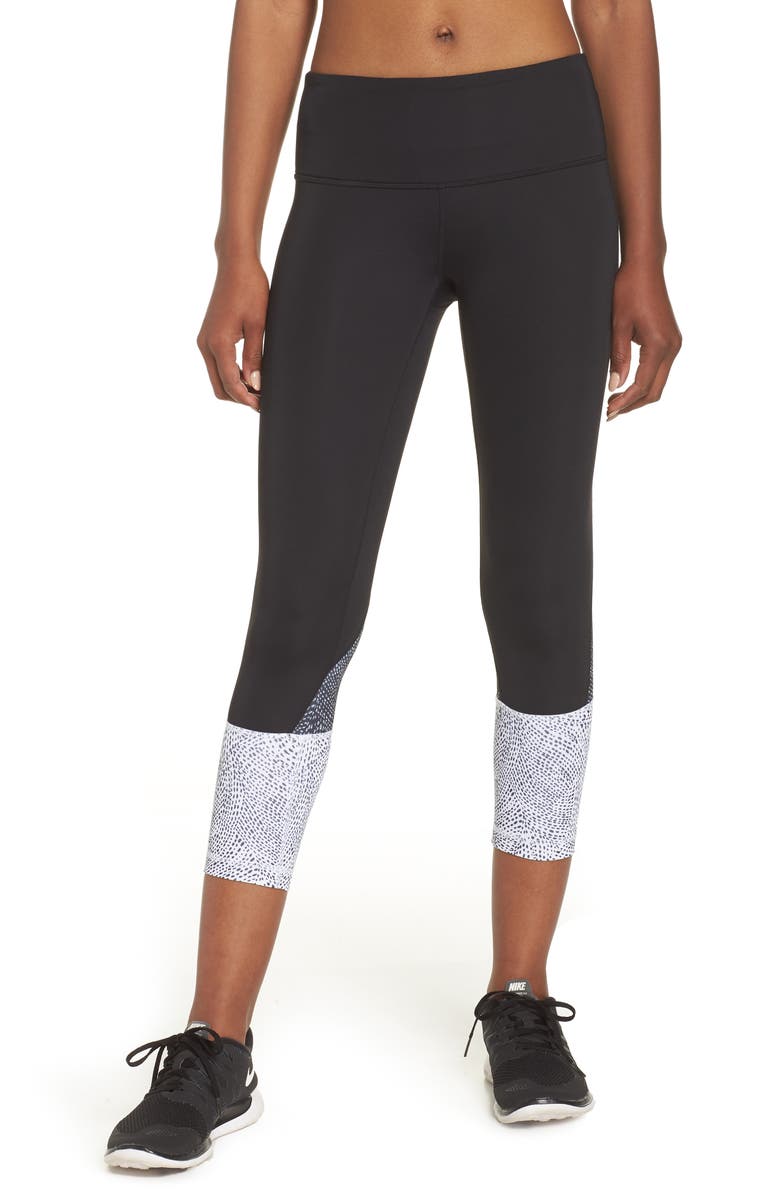 ZELLA Constellation Print Crop Leggings, Main, color, BLACK DESERT PEARL PRINT