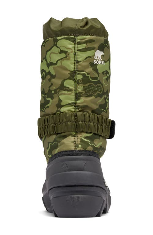 Sorel Kids' Flurry Water Resistant Snow Boot In Utility Green/savory