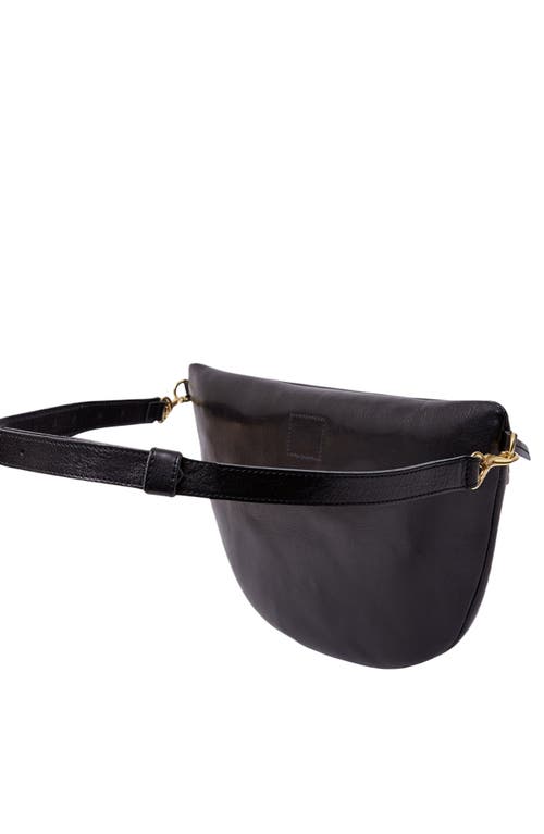 Shop Clare V . Grande Leather Belt Bag In Black Rustic